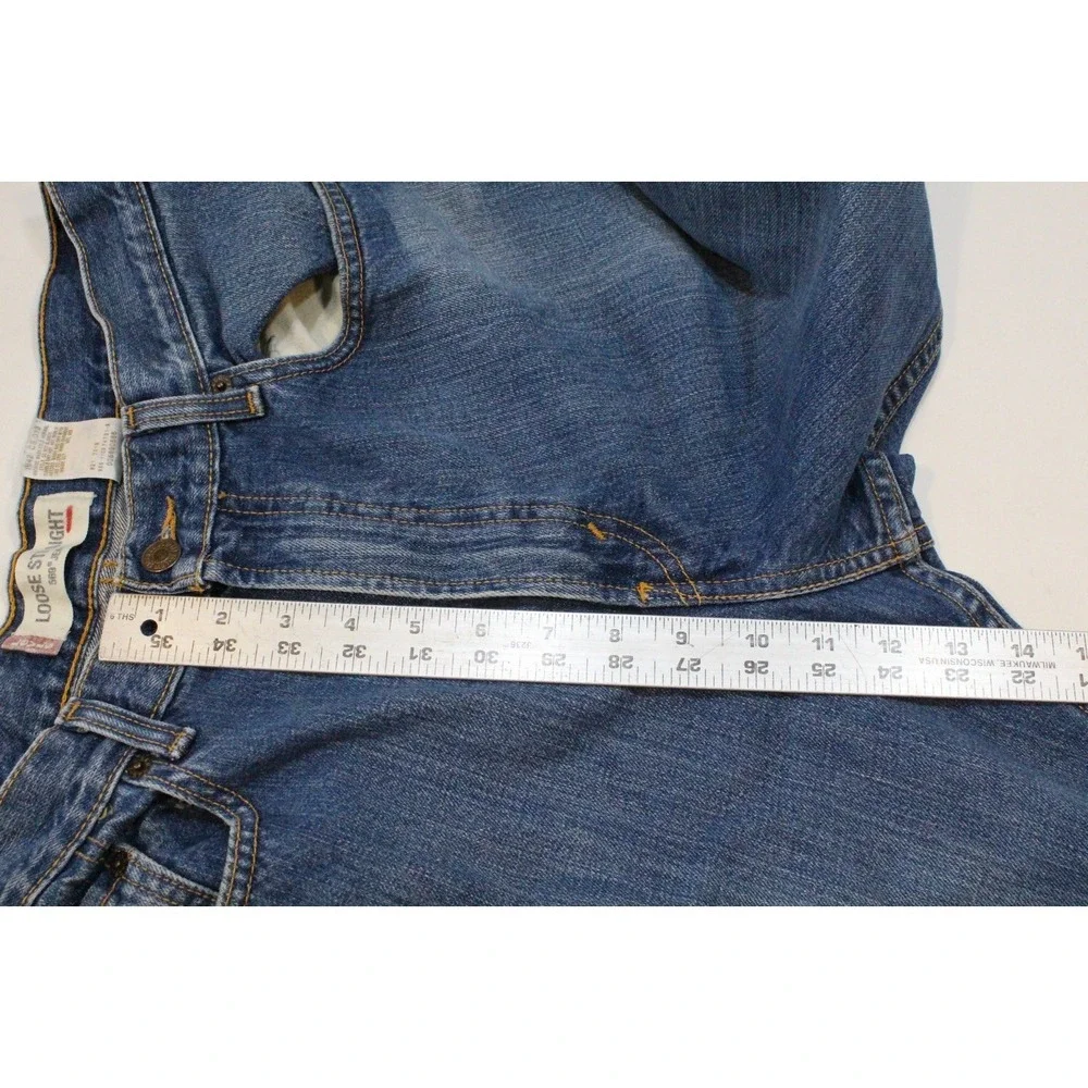 Levi's Jeans 34x29 (Tag 34x30) Blue 569 Loose Straight Fit Denim Pant Skater Y2K